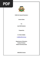 CHM 101: General Chemistry I Notes | PDF | Chemical Bond | Ionic Bonding