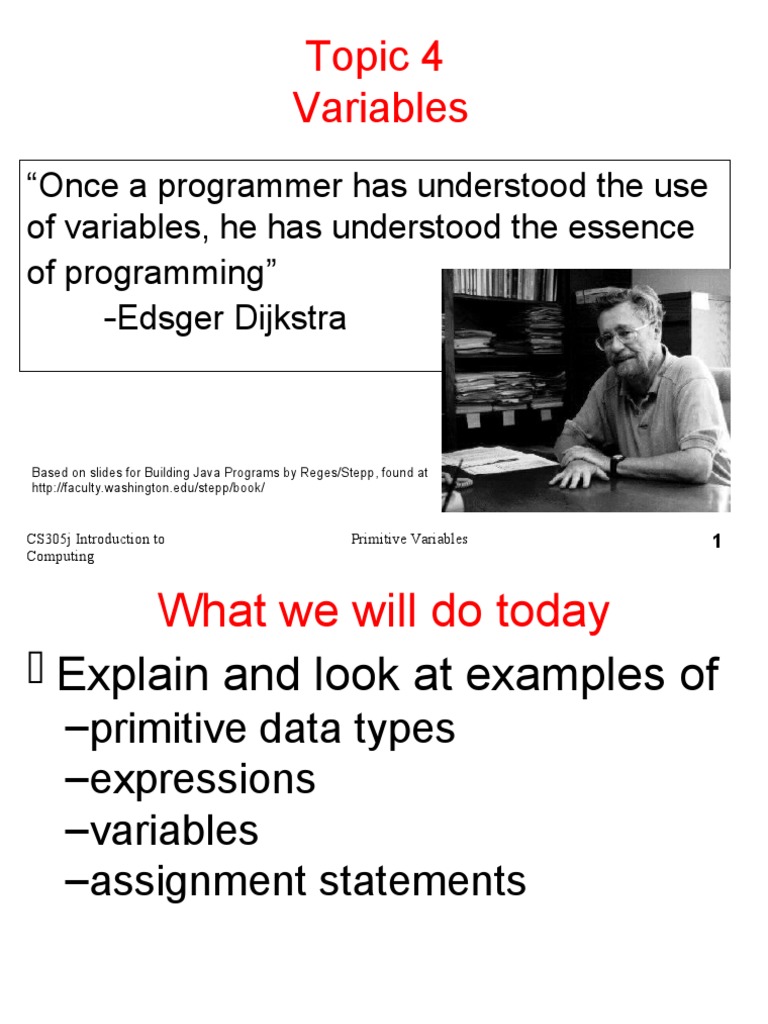 Topic 4 Variables | PDF | Data Type | Variable (Computer Science)