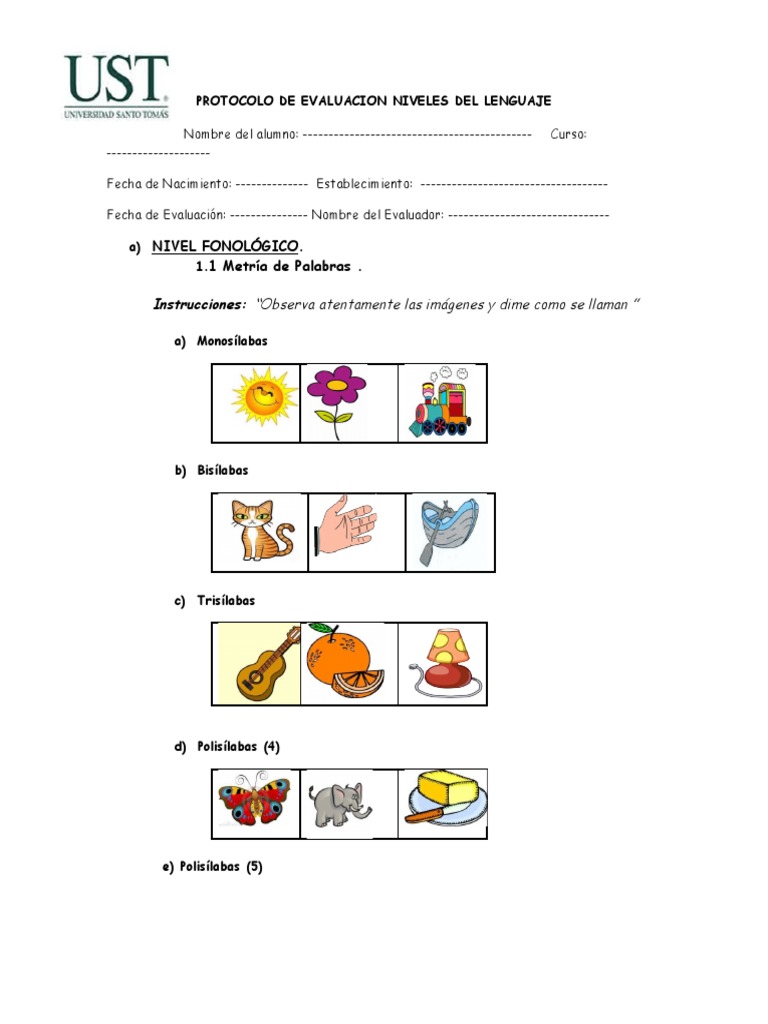 Niveles Del Lenguaje Pre Kinder | PDF | Sílaba | Lingüística