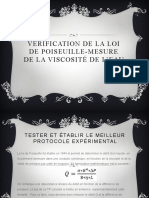 Vérification de La Loi de Poiseuille-Mesure de La