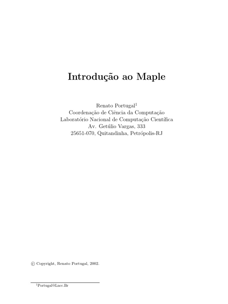 Maple | PDF | Kernel (sistema operacional) | Linguagem de programação
