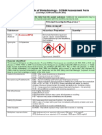Manchester Institute of Biotechnology - COSHH Assessment Form