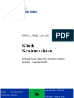 Modul Klinik Kewirausahaan Pertemuan 6 (Analisa SWOT)