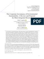 The Corporate Governance of Environmental Sustainability: A Review and Proposal For More Integrated Research
