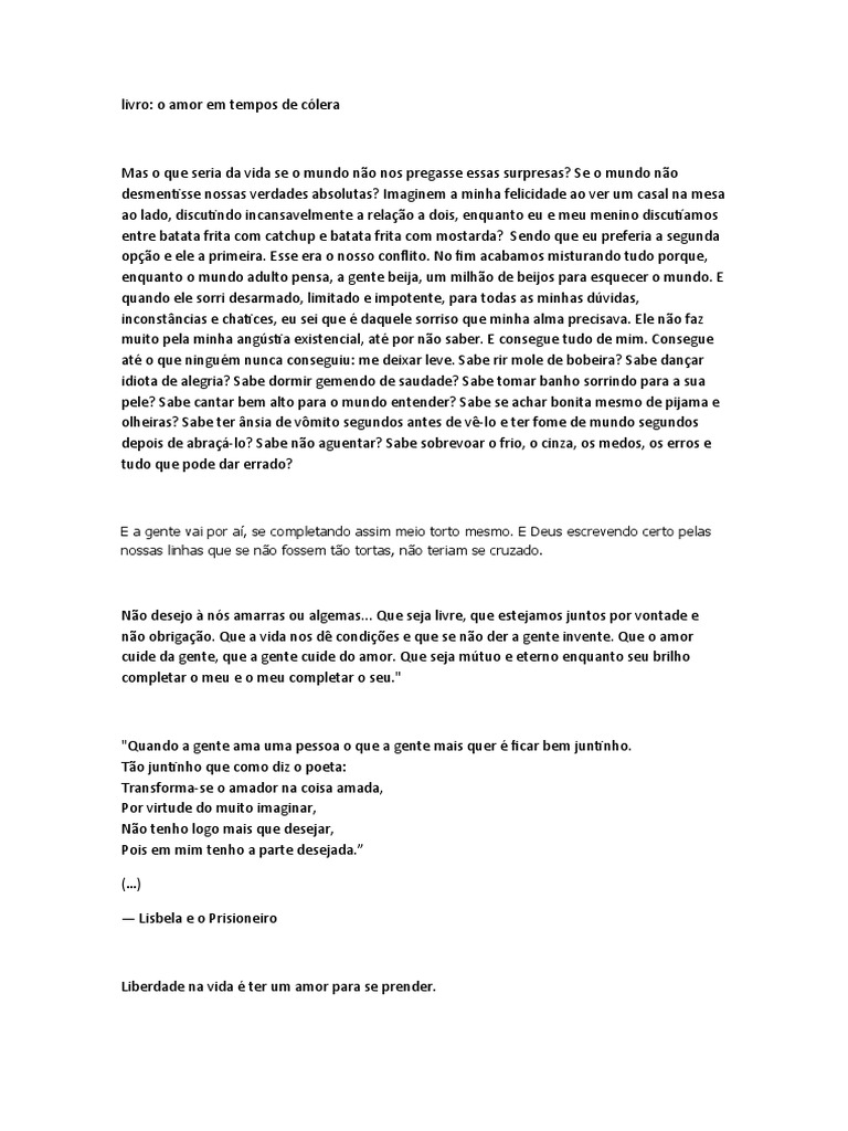 Reflexões sobre o Amor e Liberdade | PDF | Amor | Liberdade