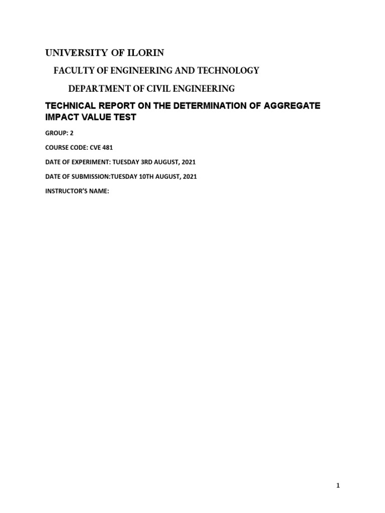 Aggregate Abrasion Value Test Report | PDF | Concrete | Wear