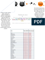 Tabela de Cores RGB