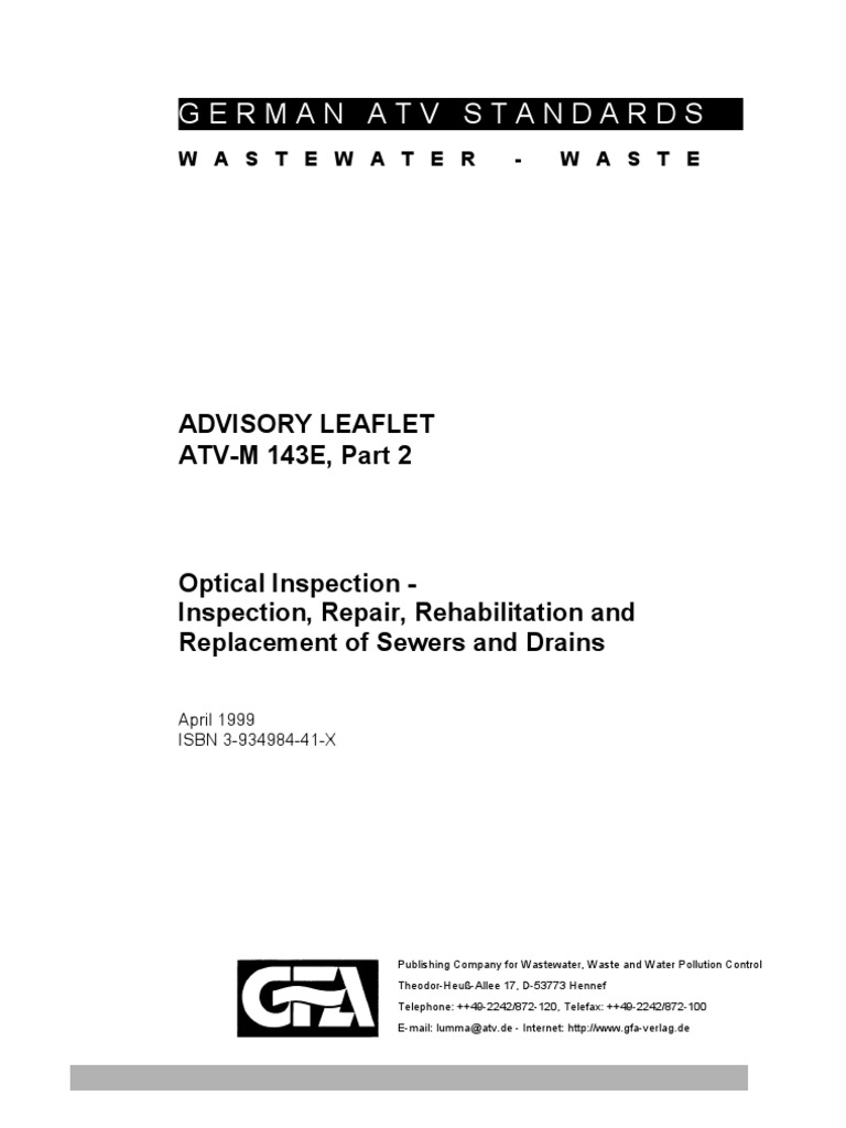 German Atv Standards: Advisory Leaflet ATV-M 143E, Part 2 | PDF