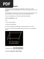 Area of A Parallelogram Notes