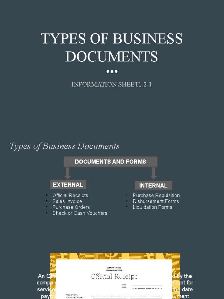 Types of Business Documents PDF Receipt Invoice