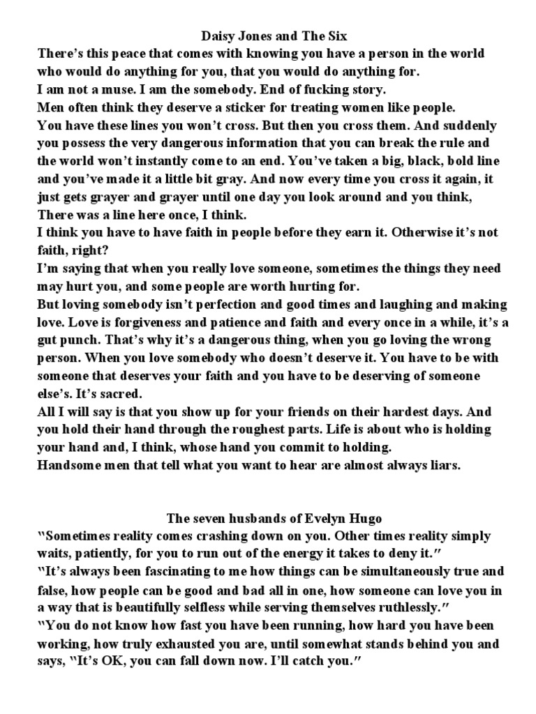 Daisy Jones and The Six Quote PDF