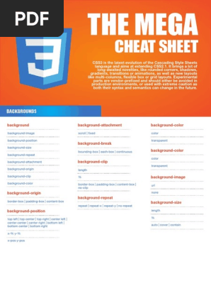 CSS3 Cheat Sheet
