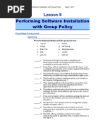 Performing Software Installation With Group Policy: Lesson 9