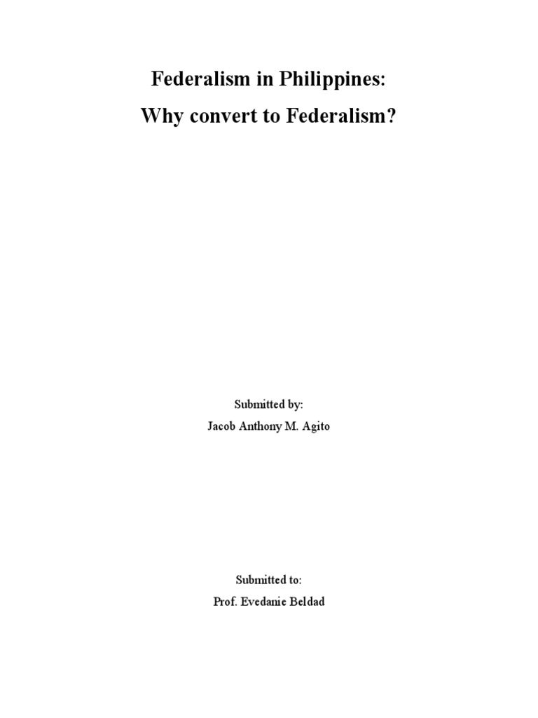 essay about federalism in the philippines