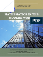 Mathematics in The Modern World: Math Module 2020