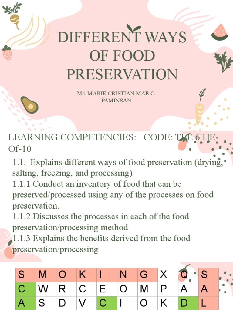 Food Preservation PDF Food Preservation Foods