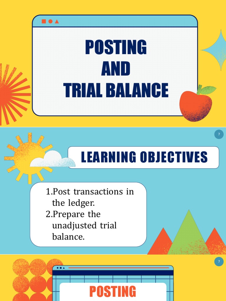 Posting and Trial Balance Overview | PDF | Finance & Money Management