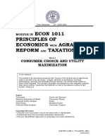 ECON 1011 Principles of Economics Agrarian Reform Taxation: Consumer Choice and Utility Maximization