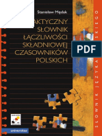 Praktyczny Slownik Laczliwosci Skladniowej Czasownikow Polskich