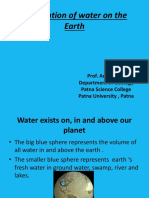 Distribution of Water On The Earth