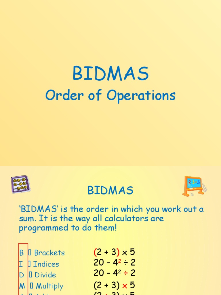 Understanding BIDMAS Order of Operations | PDF