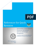Referencer For Quick Revision: Intermediate Course Paper-7: Enterprise Information Systems and Strategic Management