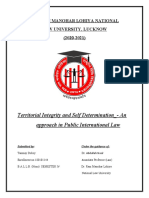 Territorial Integrity and Self Determination - An Approach in Public International Law