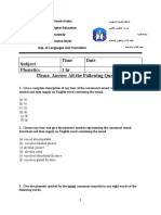 Subject Time Date Phonetics 1 HR Please, Answer All The Following Questions