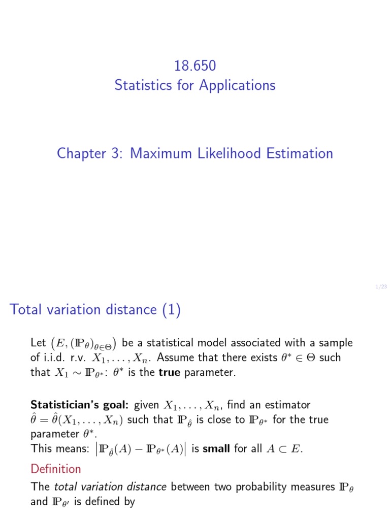 Maximum Likelihood Estimation Guide | PDF | Teaching Mathematics ...