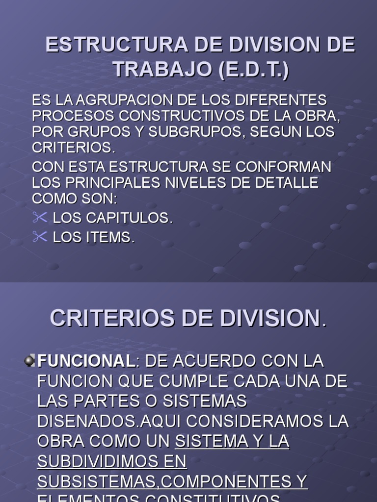 Estructura de Division de Trabajo (E PDF Presupuesto