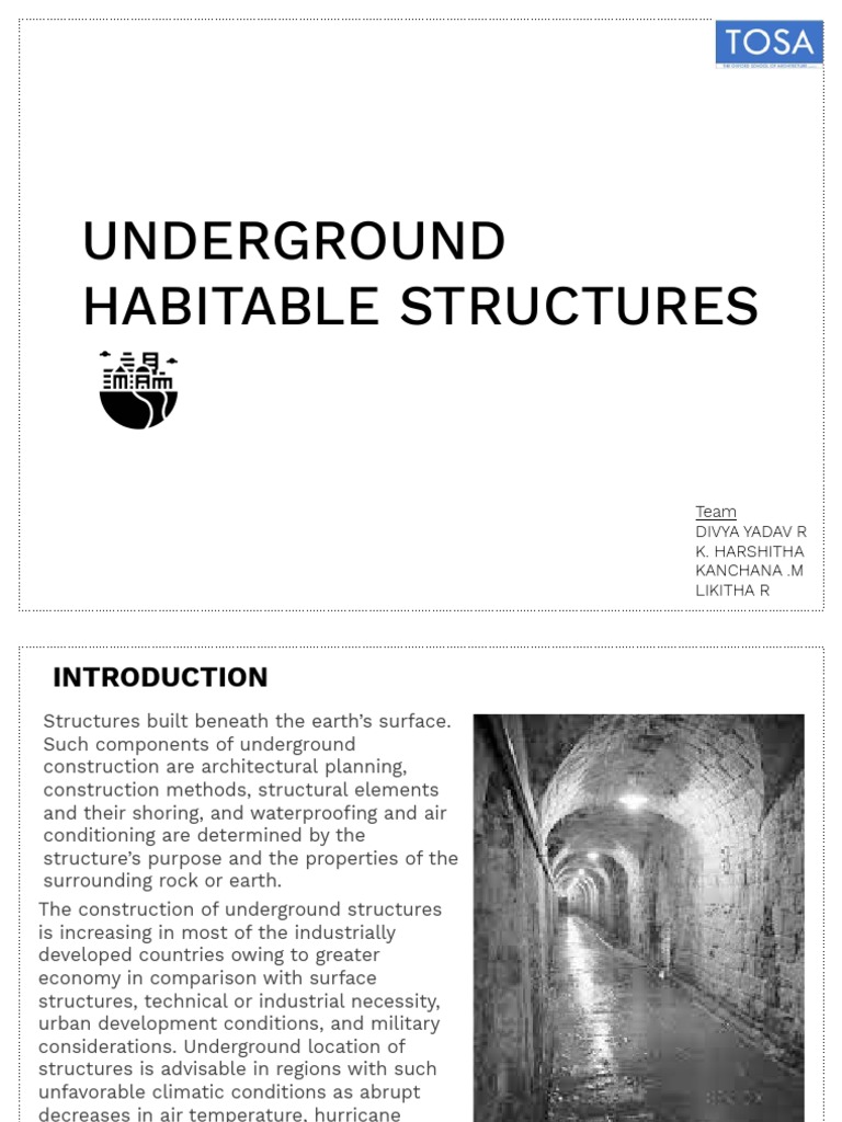 Underground Habitable Structures | PDF | Tunnel | Economic Sectors