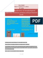 Clinical Significance of Morphological Difference Between Primary and Permanent Teeth