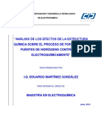 Análisis de Los Efectos de La Estructura Química Sobre El Proceso de Formación de Puentes de Hidrógeno Controlado Electroquímicamente.