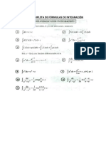 Tabla Completa de Fórmulas de Integración