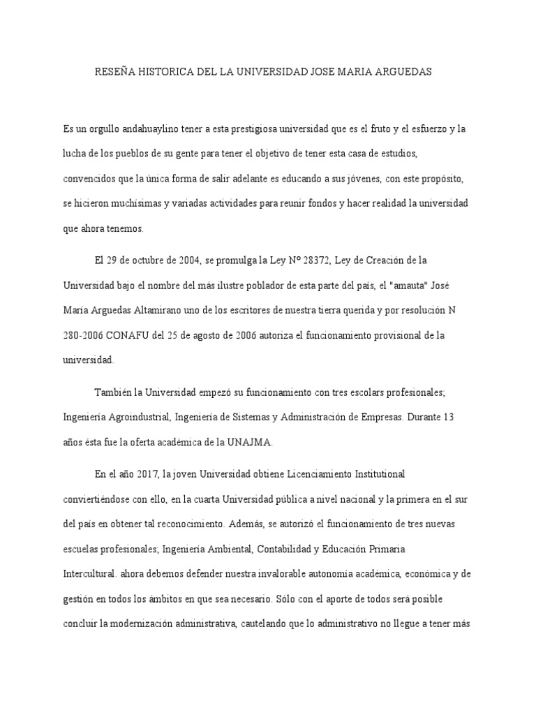 Historia de la UNAJMA: Logros y Avances | PDF | Universidad | Ingeniería