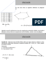 Cálculos de área de polígonos e distâncias em topografia