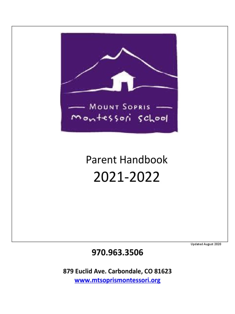 Parent Handbook 2021-2022 | PDF | Montessori Education | Individualized ...