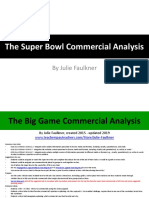 The Super Bowl Commercial Analysis: by Julie Faulkner