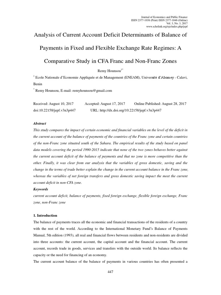 Analysis of Current Account Deficit Determinants o | PDF | Government ...