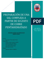 INFORME 3 SULFATO DE COBRE PENTAHIDRATADO Grupo 2 LAB QMC 012