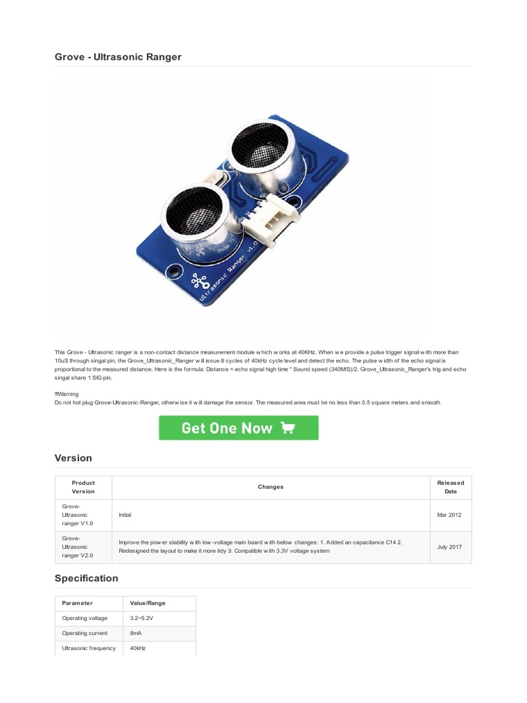 Ultrasonic Ranger for Makers | PDF | Arduino | Computer Engineering