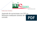 Aspirado de Secreciones Con TET en Neonatos Mediante Sistema de Aspiración Cerrado - Publicaciones Científicas