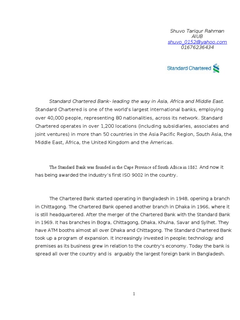 Standard Chartered Bank Report Transaction Account Equity (Finance)
