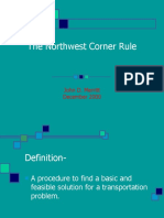 The Northwest Corner Rule: John D. Merritt December 2000