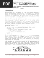 Unit-Vi - Backtracking: Domain of V Solution Space of The Problem. The Validity Criteria Used in Checking