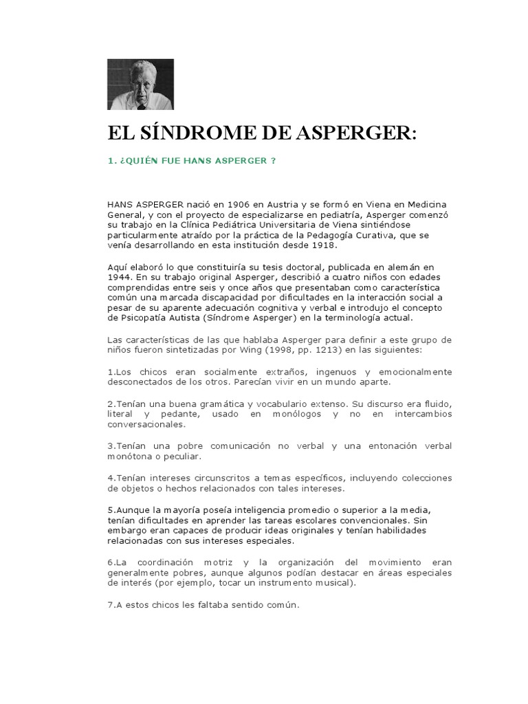 Comprendiendo el Síndrome de Asperger | PDF | Síndrome de Asperger ...