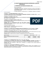 Contrato social de constituição de sociedade limitada unipessoal