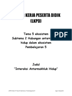 Lembar Kerja Peserta Didik (LKPD) : Tema 5 Ekosistem Subtema 2 Hubungan Antarmakhluk Hidup Dalam Ekosistem Pembelajaran 5