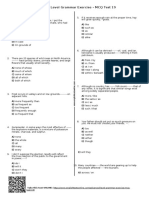 Advanced Level Grammar Exercise - MCQ Test 19