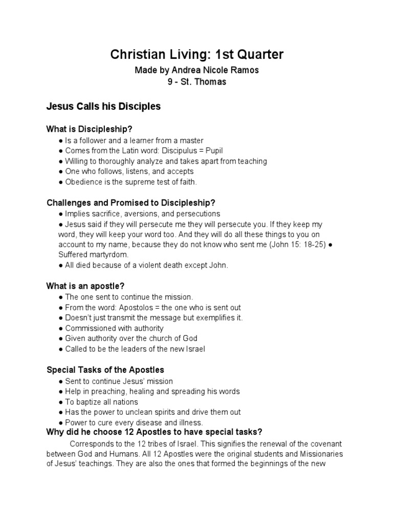 Discipleship and the Role of Apostles | PDF | Saint Peter | Christian ...